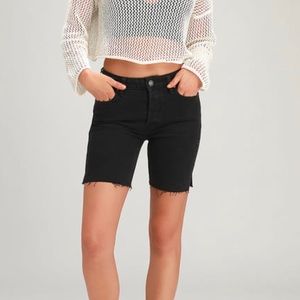 We the Free Avery Washed Black Denim Bermuda Short
